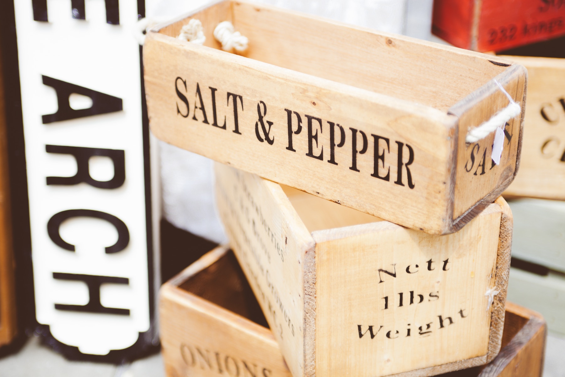 Box of salt and pepper.
