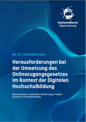 Cover zu HFD-Arbeitspapier 55: Herausforderungen bei der Umsetzung des Onlinezugangsgesetzes im Kontext der Digitalen Hochschulbildung