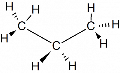Keil-Strich-Abbildung des Propan Moleküls