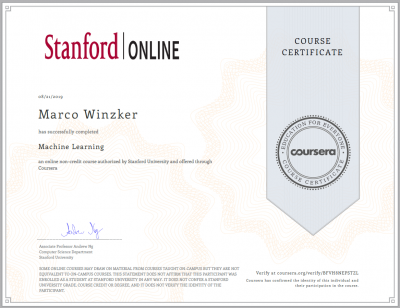 Coursera Zertifikat