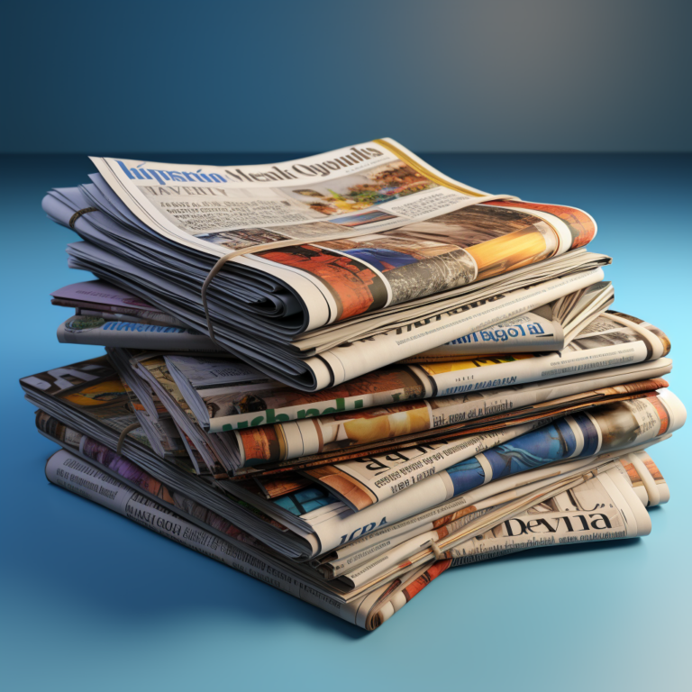 Stapel Zeitungen, erstellt via Midjourney