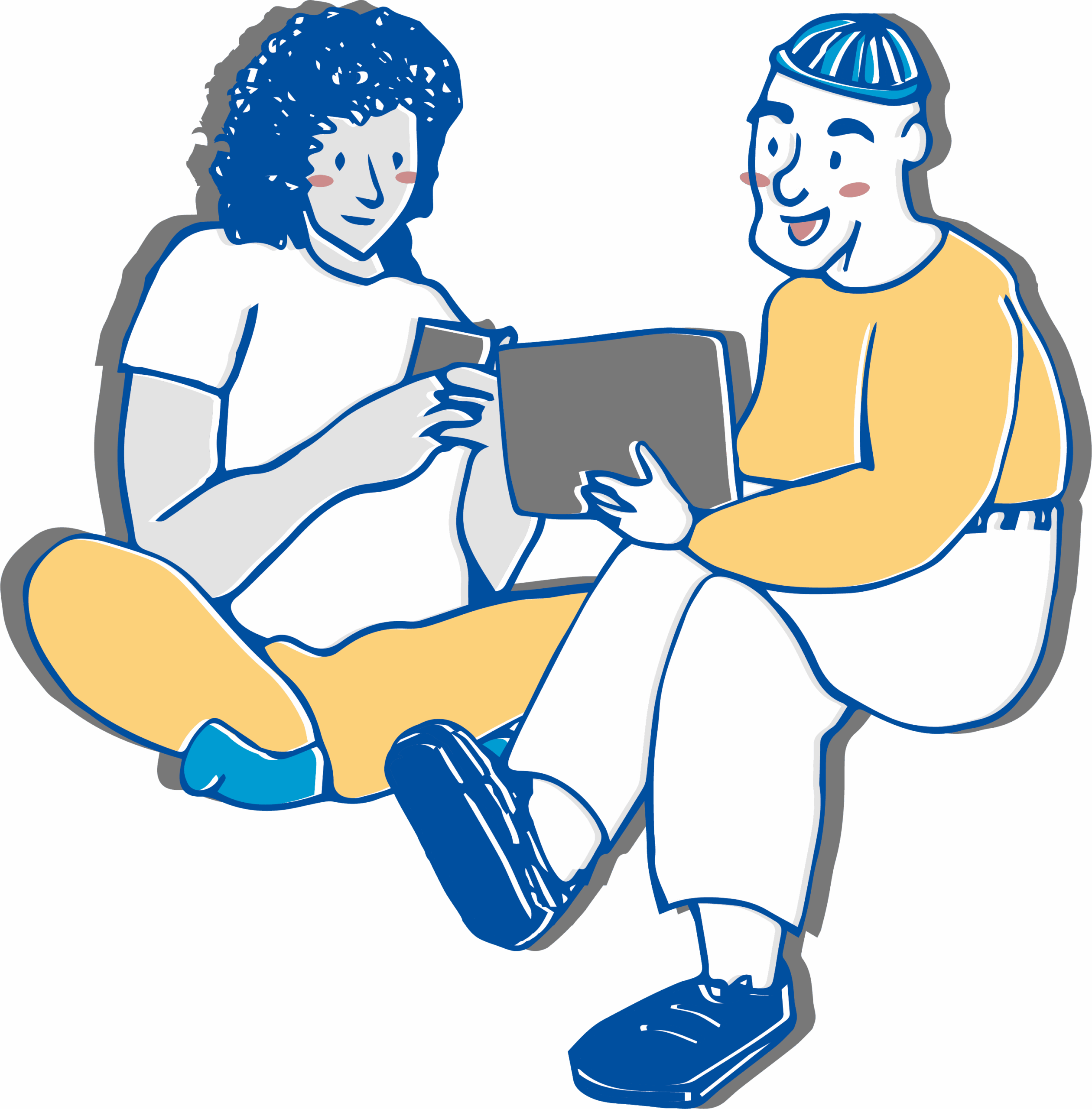 Abbildung_3_Zwei_Personen_mit_Handy_und_Laptop