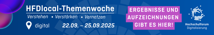 Menschliche Hand und Roboterhand halten Fäden, an denen eine Waage hängt. Text im Bild: „Aus dem Magazin strategie digital #6“, „BLOG“, „DENKEN BLEIBT PFLICHT – Ein Interview mit Judith Simon vom Deutschen Ethikrat – Ein Blogbeitrag von Theresa Sommer“. Logo: Hochschulforum Digitalisierung.